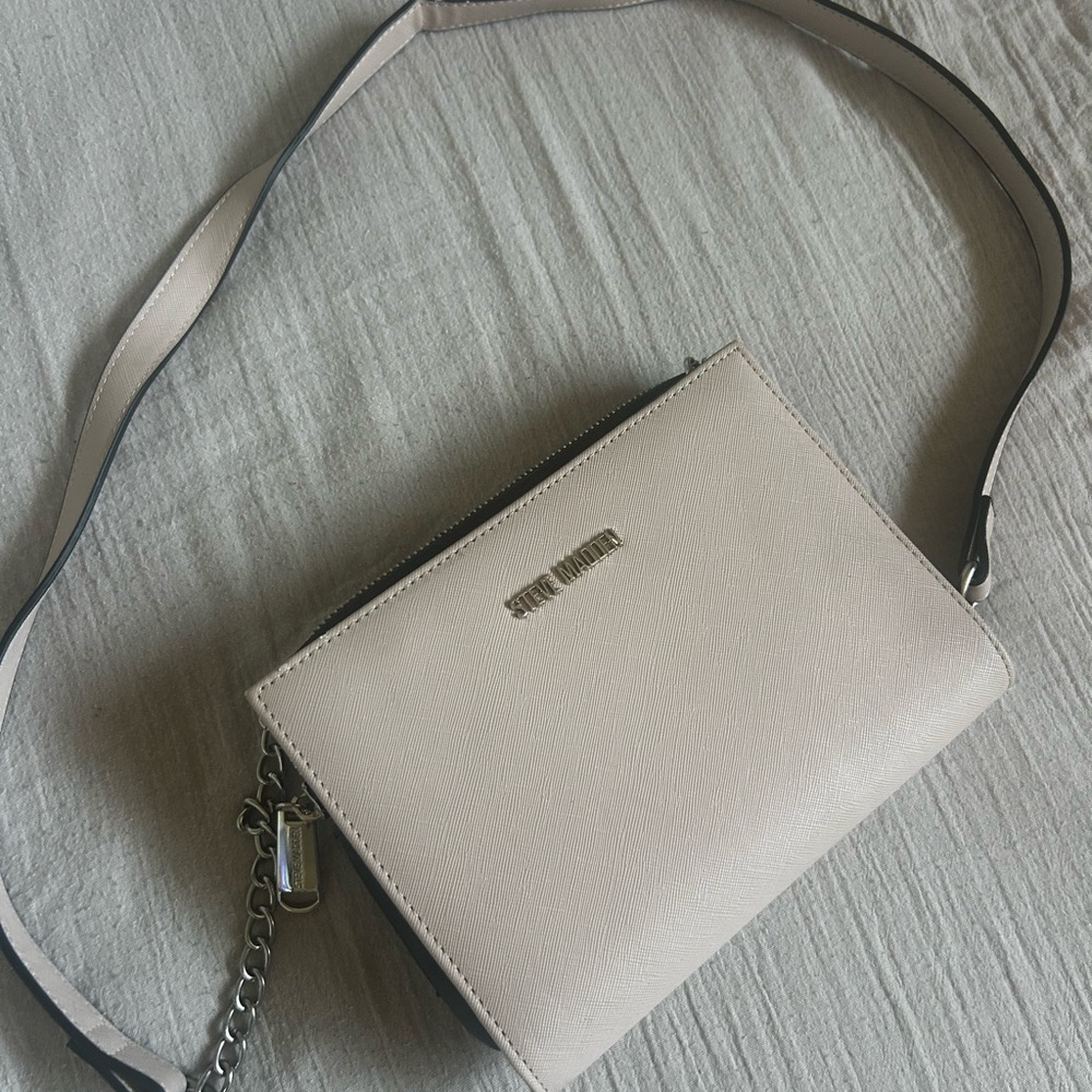 Steve Madden Cream Crossbody Bag with Adjustable Strap